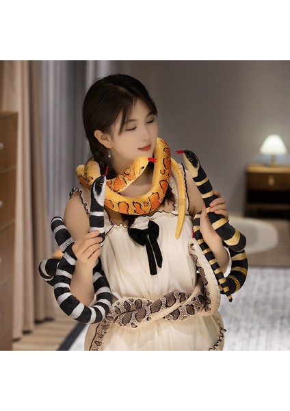 150 cm Dört Renkli Yılan Bebek Peluş Oyuncak (Yurt Dışından)