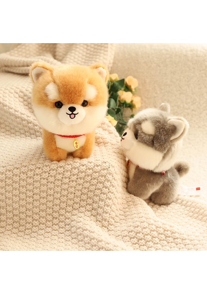 20CM Köpek Husky Simülasyon Hayvan Peluş Oyuncak Bebek (Yurt Dışından)