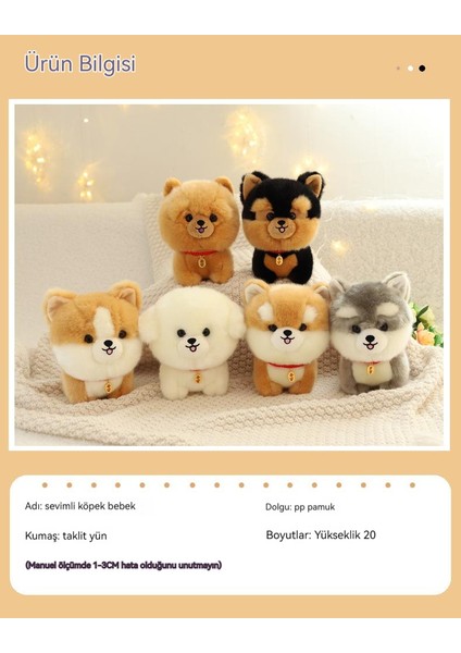 20CM Köpek Husky Simülasyon Hayvan Peluş Oyuncak Bebek (Yurt Dışından)