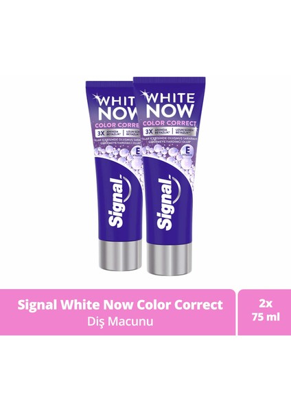 White Now Color Correct Uzun Süren Beyazlık Diş Macunu 75 ml X2