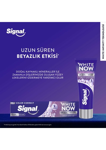 White Now Color Correct Uzun Süren Beyazlık Diş Macunu 75 ml X2