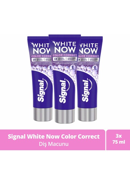 White Now Color Correct Uzun Süren Beyazlık Diş Macunu 75 ml X3
