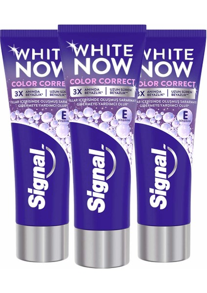 White Now Color Correct Uzun Süren Beyazlık Diş Macunu 75 ml X3