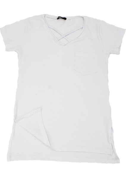 Kadın Yaka Detaylı T-Shirt