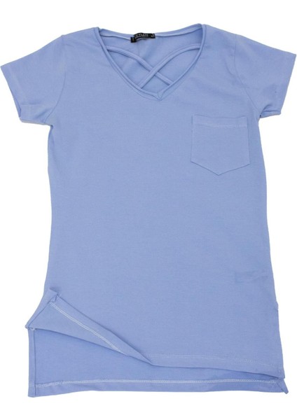 Kadın Yaka Detaylı T-Shirt
