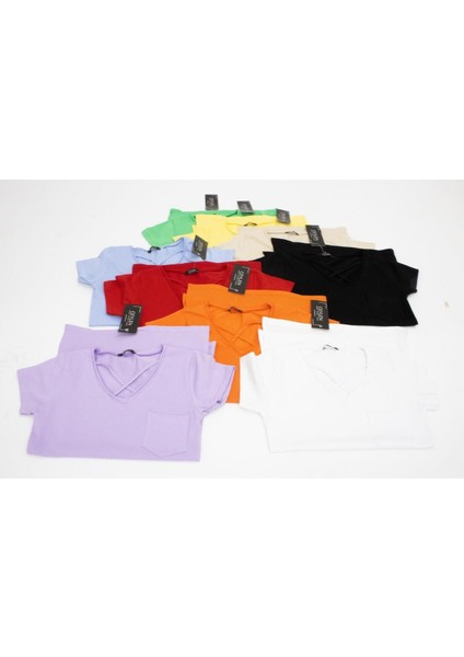 Kadın Yaka Detaylı T-Shirt fiyatları