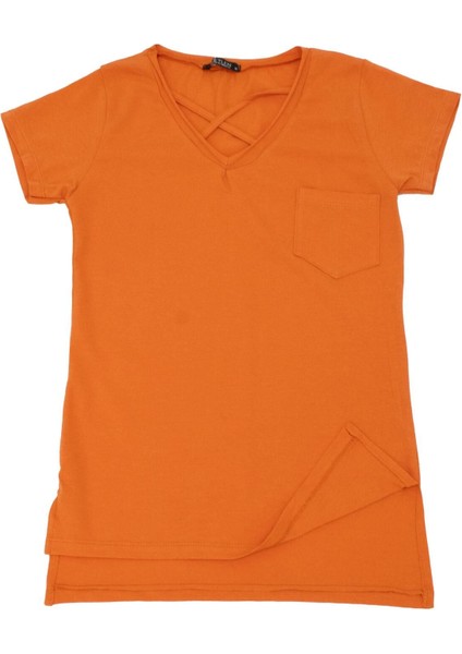 Kadın Yaka Detaylı T-Shirt