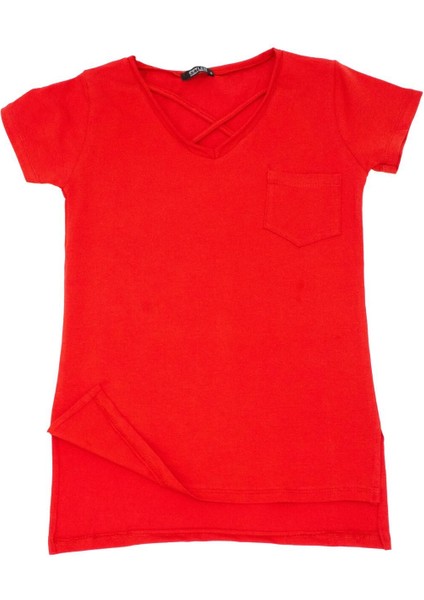 Kadın Yaka Detaylı T-Shirt