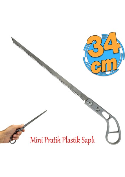 Plastik Saplı İnce Pratik Testere 34 cm Ahşap Marangoz Hobi Testeresi 1 Adet