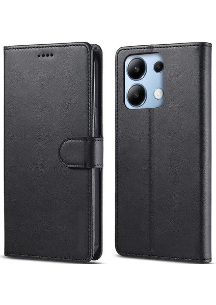 Xiaomi Redmi Note 13 Pro 4g Uymulu Deri Cüzdanlı Kapaklı Kılıf Kartlıklı Standlı Kopçalı
