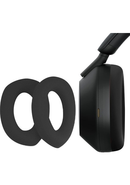 1 Çift Sony WH-1000XM5 Kulaklık Deri Sünger Kapak Siyah (Yurt Dışından)
