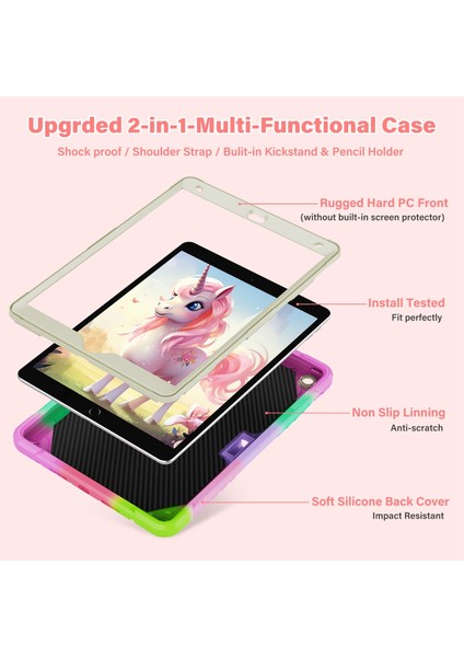 iPad 10.2 2021/2020/2019 Için Unicorn Kickstand Tablet Kılıfı (Yurt Dışından)