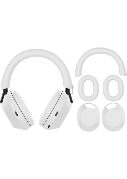 Sony WH-1000XM5 Bluetooth Kulaklık Koruyucu Kapak 3'ü 1 Arada Beyaz (Yurt Dışından)