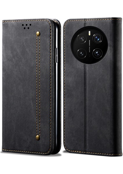 Honor Magic7 Pro 5g Kot Kumaş Dokusu Çizilmez Deri Standlı Telefon Kapağı (Yurt Dışından)