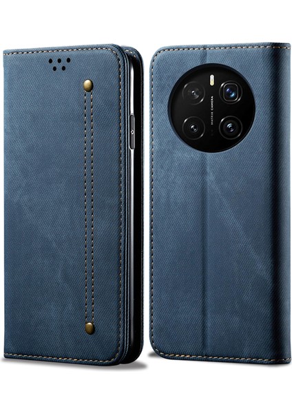 Honor Magic7 Pro 5g Kot Kumaş Dokusu Çizilmez Deri Standlı Telefon Kapağı (Yurt Dışından)