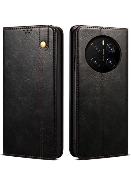 Honor Magic7 Pro 5g Crazy Horse Doku Mumlu Deri Cüzdan Halkalı Telefon Kılıfı Kapağı (Yurt Dışından)
