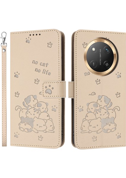 Honor Magic7 Lite 5g Deri Cüzdan Telefon Kılıfı Kayışlı (Yurt Dışından)