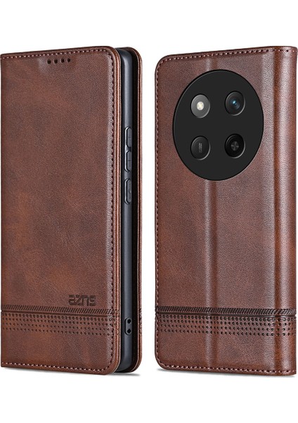 Honor Magic7 Lite 5g Sığır Derisi Doku Pu Deri Cüzdan Telefon Kapağı (Yurt Dışından)