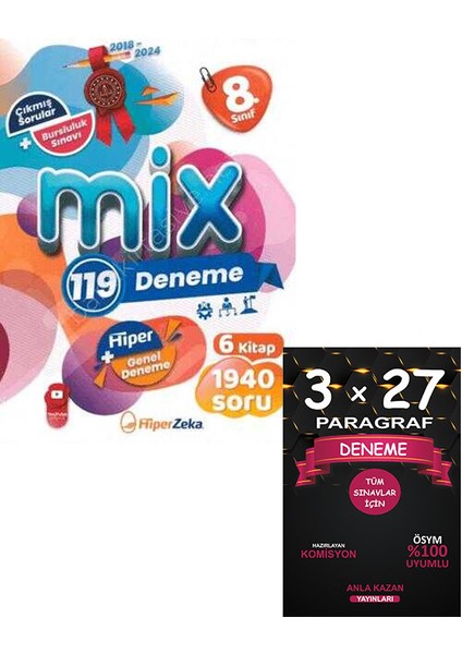 (Sınıf: 8) Mix 119 Deneme Tüm Dersler Set / Paragraf