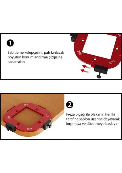 0282 Alüminyum 4 Açılı Köşe Yönlendirici Freze Şablonu