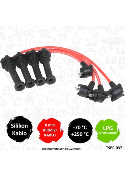 1012436 - 1063615 - Escort Clx 1.6 16V - 8mm Kırmızı Buji Kablosu