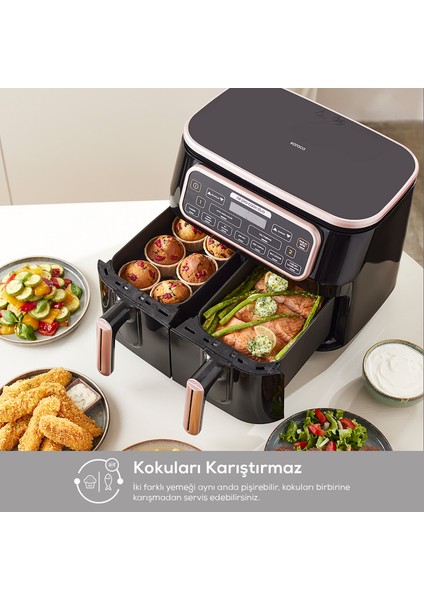 Air Pro Cook Duo Tandır XXXL 8 Litre Airfryer Rosegold 8 Kişilik