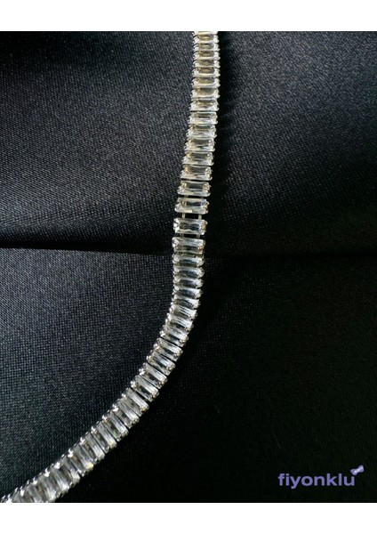Su Yolu Baget Kesim Zirkon Taşlı Silver Renk Bileklik