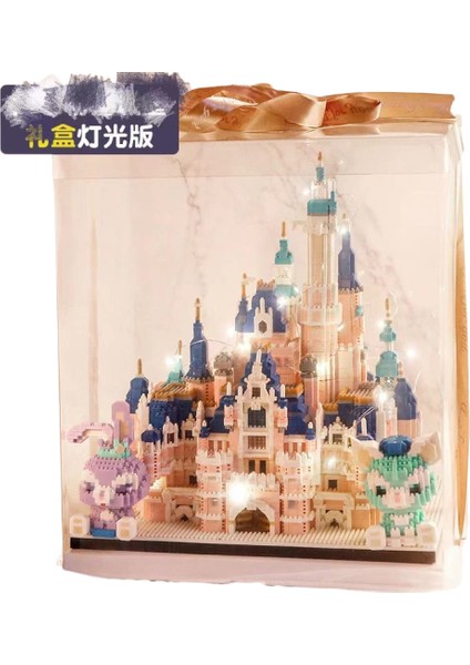 Yapı Taşları Disney Castle World Ünlü Okullar ve Benzeri Büyük Tip Bina Bulmaca Blok Oyuncakları (Yurt Dışından)