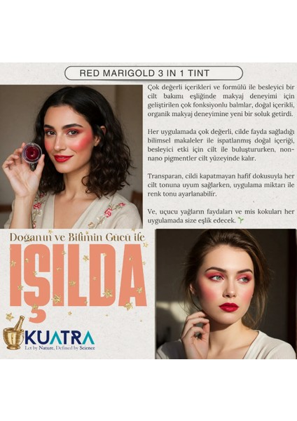 Red Marigold Nemlendirici - Antioksidan Işıltı Veren Balm (Doğal Içerikli Ruj- Allık) fırsatları