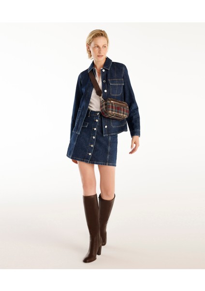 Normal Kesim Dikiş Detaylı Denim Ceket
