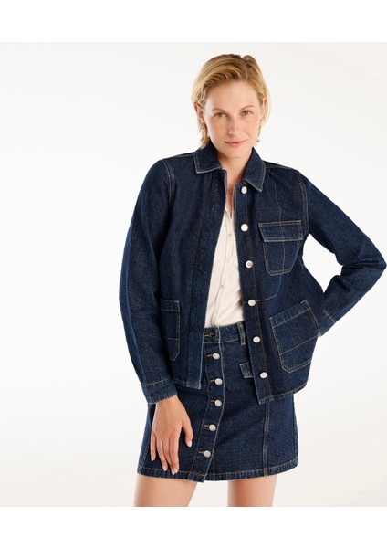 Normal Kesim Dikiş Detaylı Denim Ceket fırsatları