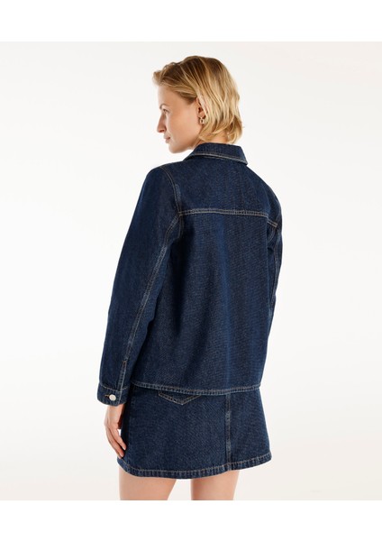 Normal Kesim Dikiş Detaylı Denim Ceket indirimleri