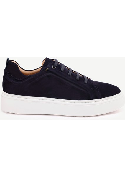 Silikon Kabartmanlı Deri Bağlı Sneakers