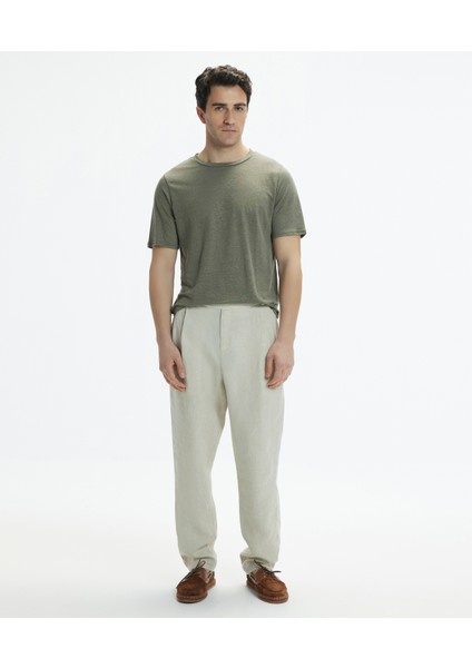 Tapered Fit Pile Detaylı Fileto Cepli Pantolon