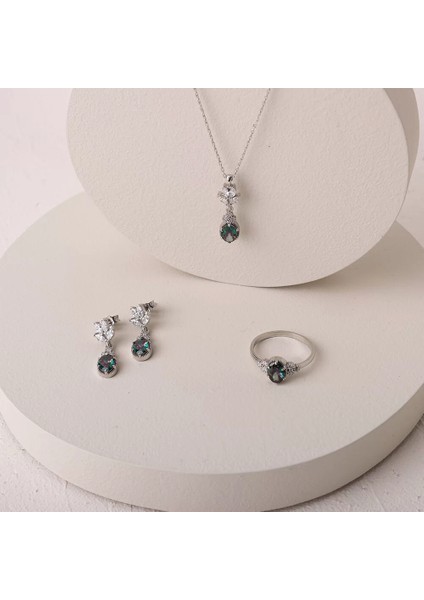 925 Ayar Zirkon Taşlı Kadın Silver Set fırsatları