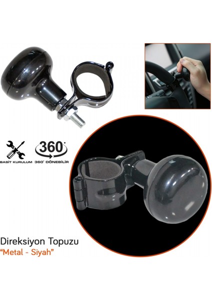 Direksiyon Çevirme Topuzu Metal Lüks Siyah BR2052213 fiyatları