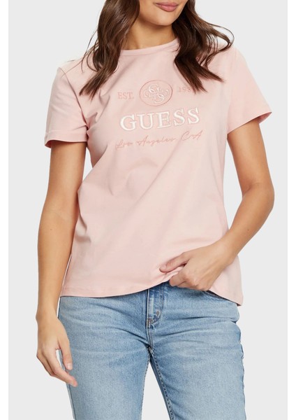 4g Ss Pamuklu Jarse Regular Fit Logolu T Shirt V5RI05J1314 Bayan T Shirt V5RI05 J1314 G66B