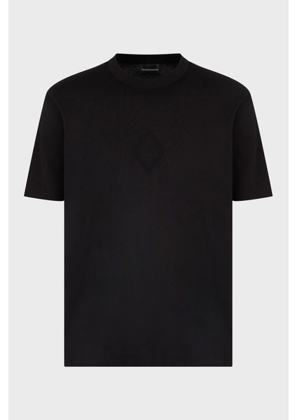 Kabartmalı Logo % 100 Pamuk Regular Fit Bisiklet Yaka T Shirt Erkek T Shirt EM001040 AF13669 UC001 indirimleri