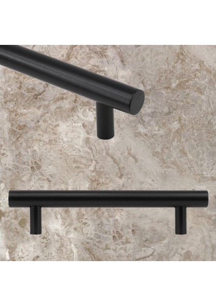 10 Adet Rosemary Mobilya Mutfak Çekmece Dolap Kapak Kulpu 128 mm Mat Siyah Metal Kulp (10 Adet)