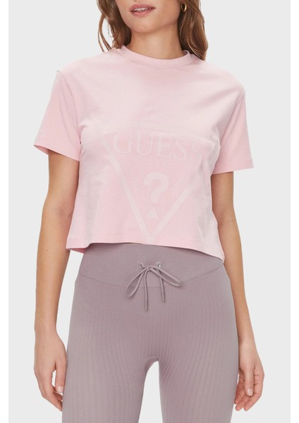 Adele % 100 Pamuklu Regular Fit Üçgen Logolu T Shirt V2YI06K8HM0 Bayan T Shirt V2YI06 K8HM0 G6O1