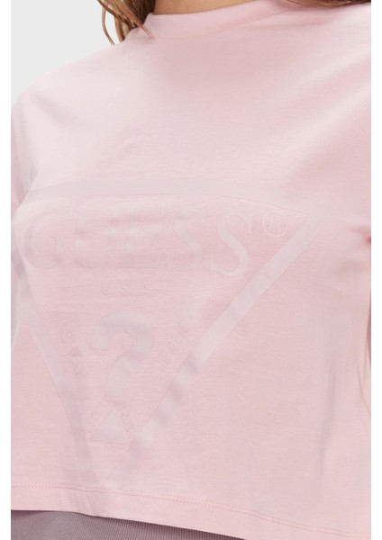Adele % 100 Pamuklu Regular Fit Üçgen Logolu T Shirt V2YI06K8HM0 Bayan T Shirt V2YI06 K8HM0 G6O1