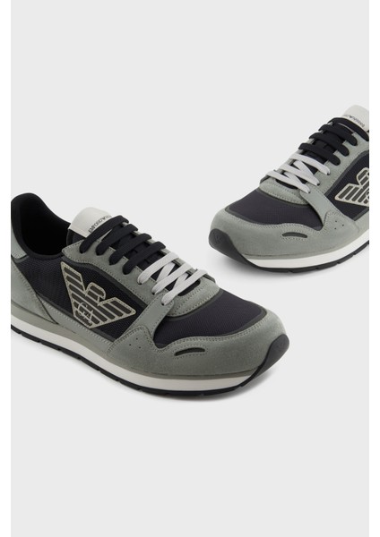 Logolu Süet Detaylı Sneaker Ayakkabı Erkek Ayakkabı X4X537 XN730 U549