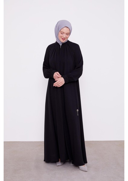 Siyah Omuz Taş Detay Ferace fiyatları