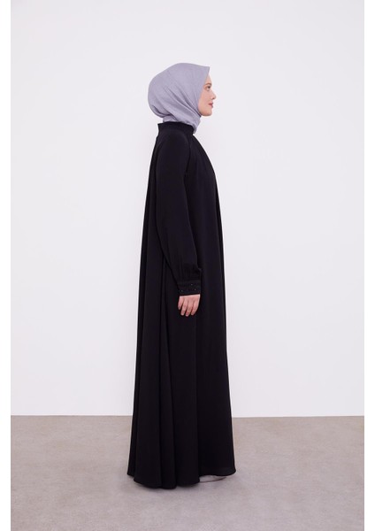 Siyah Omuz Taş Detay Ferace modelleri