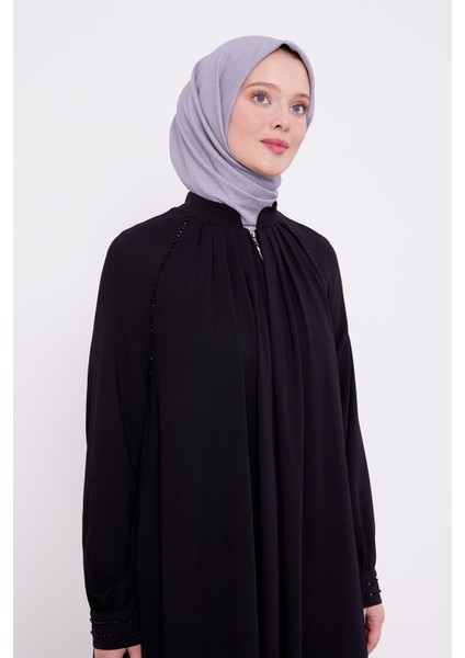 Siyah Omuz Taş Detay Ferace indirimleri