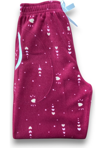 Kadın Kalpli Polar Cepli Kışlık Pelüş Manşetli Kalın Kaliteli Pijama Altı fiyatları