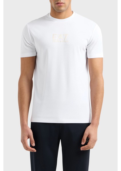 Streç Logolu Slim Fit Bisiklet Yaka T Shirt Erkek T Shirt 7M000301 AF13739 U0002