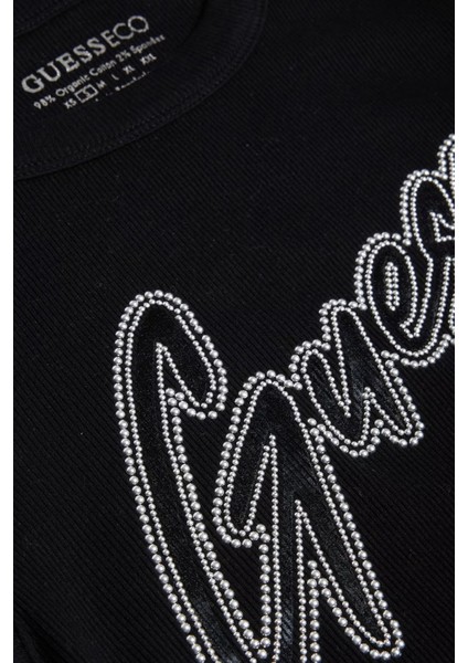 Ss Cn Rib Logolu Streç Pamuklu Slim Fit Bisiklet Yaka T Shirt W5RI68KA0H1 Bayan T Shirt W5RI68 KA0H1 Jblk indirimleri