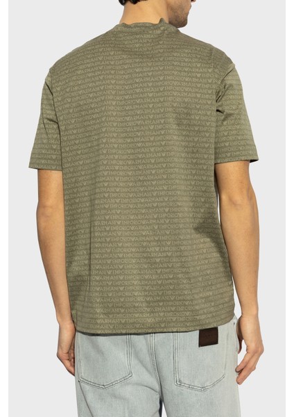 Jakarlı Logo Baskılı Regular Fit Bisiklet Yaka T Shirt Erkek T Shirt EM000787 AF12916 F7060