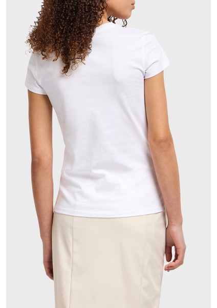 Armani Exchage Taşlı % 100 Pamuk Slim Fit Bisiklet Yaka T Shirt Bayan T Shirt XW000386 AF10354 U0002 fiyatları